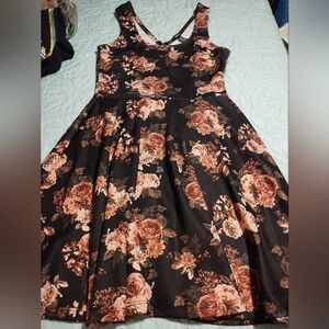 Rue 21 Floral Black and Pink Dress
